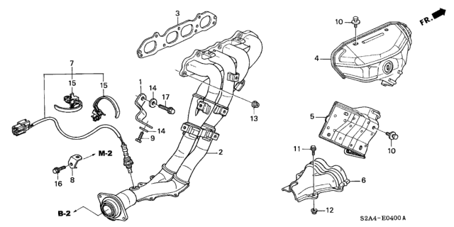 2001 Honda S2000 Exhaust Manifold Diagram