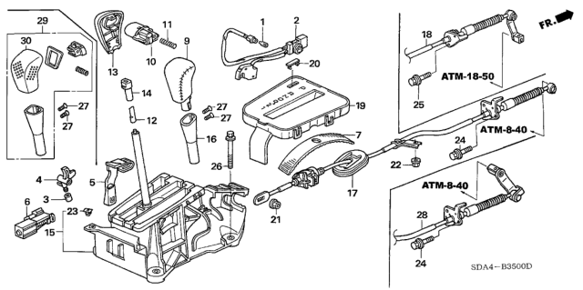 2003 Honda Accord Select Lever Diagram 1