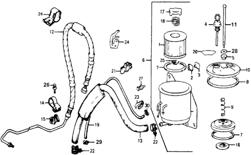 1978 Honda Accord P.S. Oil Tank Diagram