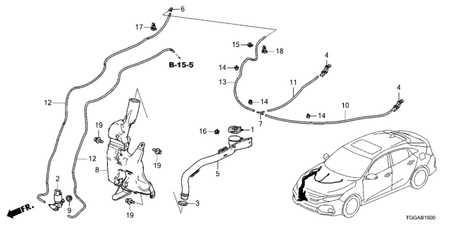 2021 Honda Civic Windshield Washer (Front) Diagram