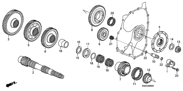 2009 Honda Civic AT Countershaft Diagram