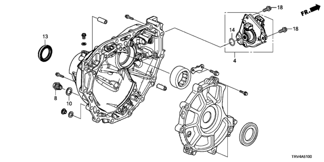 2017 Honda Clarity Electric AT Gear Case - Parking Actuator Diagram