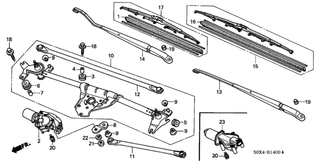 2000 Honda Odyssey Front Windshield Wiper Diagram