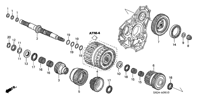 2005 Honda Odyssey AT Secondary Shaft Diagram