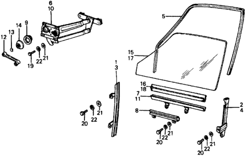 1975 Honda Civic Door Window Diagram