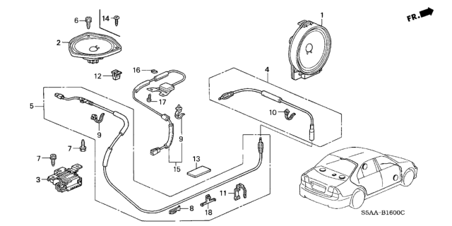 2004 Honda Civic Antenna - Speaker Diagram