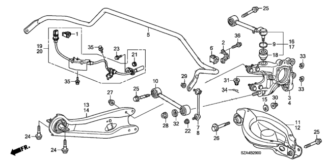 2010 Honda Pilot Rear Lower Arm Diagram