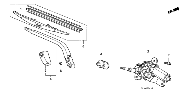 2007 Honda Fit 5 Door BASE KA 5MT Rear Wiper Diagram