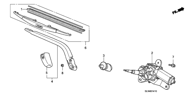 2008 Honda Fit Arm, Rear Wiper Diagram for 76720-SAA-004