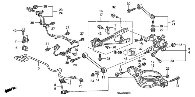 2007 Honda Pilot Bush, Rear Stabilizer Holder Diagram for 52306-S3V-A00