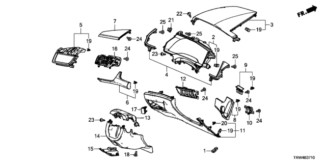2020 Honda Clarity Plug-In Hybrid Instrument Panel Garnish (Driver Side) Diagram