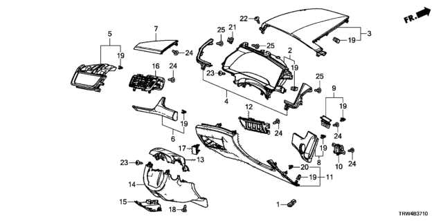 2019 Honda Clarity Plug-In Hybrid Instrument Panel Garnish (Driver Side) Diagram