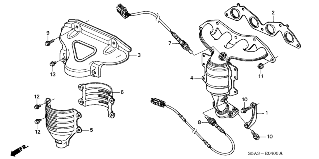 2002 Honda Civic Converter Diagram for 18160-PMS-A00