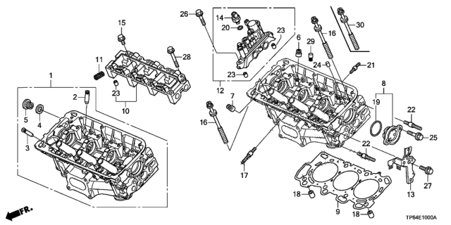 2011 Honda Crosstour Front Cylinder Head (V6) Diagram