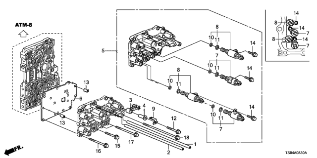 2012 Honda Civic AT Servo Body Diagram