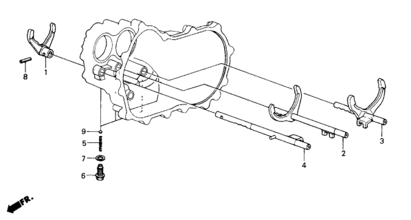 1989 Honda Accord MT Shift Fork Diagram
