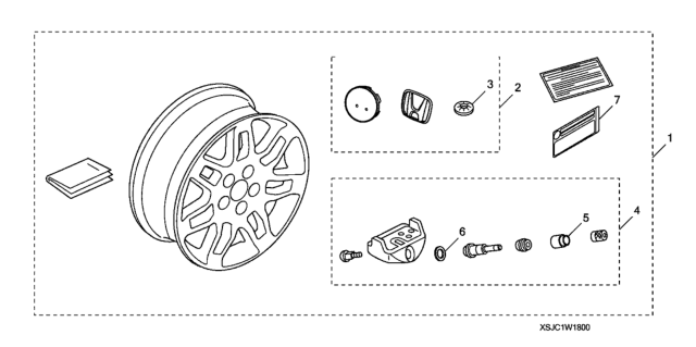 2012 Honda Ridgeline Alloy Wheel (SBC) (18") Diagram