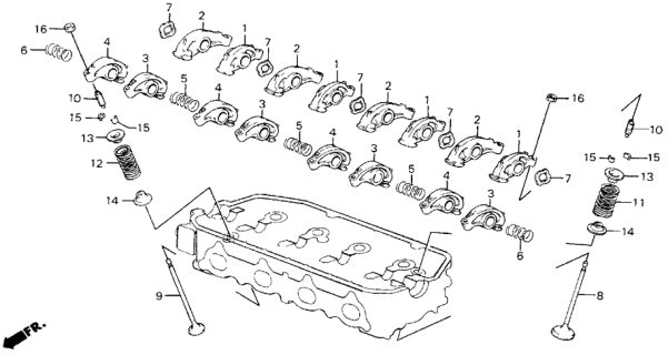 1989 Honda Civic Valve - Rocker Arm Diagram