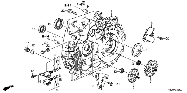 2017 Honda Accord Hybrid Oil Seal (25X43X7) Diagram for 91207-5M4-003