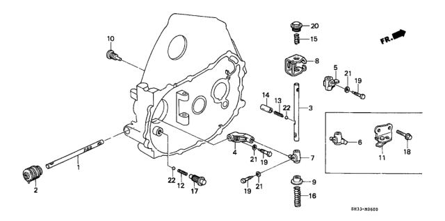 1991 Honda Civic MT Shift Rod - Shift Holder Diagram