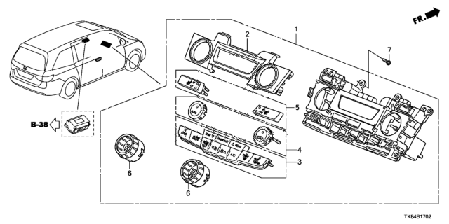 2012 Honda Odyssey Cont *NH365L* Diagram for 79600-TK8-A92ZA