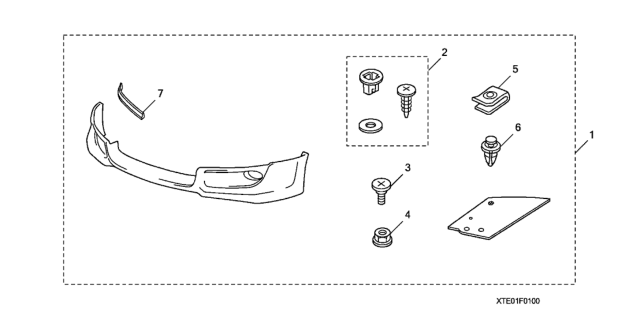 2008 Honda Accord 2 Door EX KA 5MT Front Underbody Spoiler Diagram