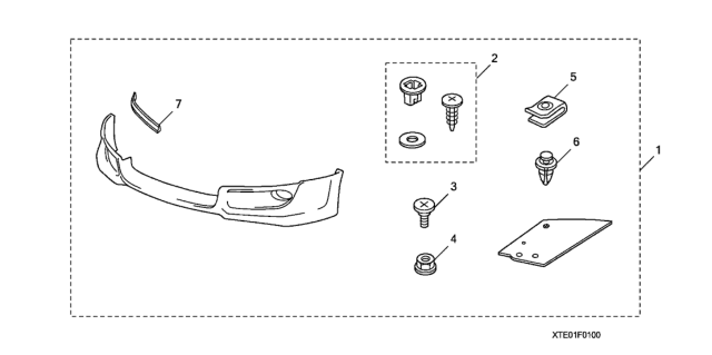 2010 Honda Accord Hardware Kit Diagram for 08F01-TE0-100R1