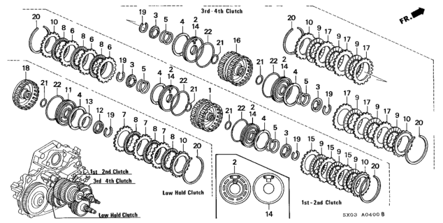 1996 Honda Odyssey AT Clutch (2.2L) Diagram