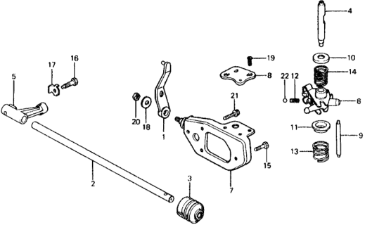 1975 Honda Civic MT Shift Arm Diagram