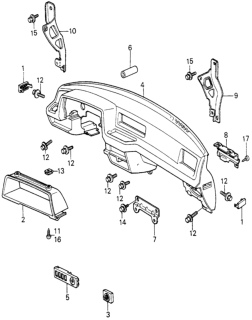 1983 Honda Civic Panel, Instrument *NH1L* (BLACK) Diagram for 66821-SA0-305ZE