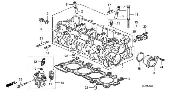 2007 Honda Fit Cylinder Head Diagram for 12200-PWC-040