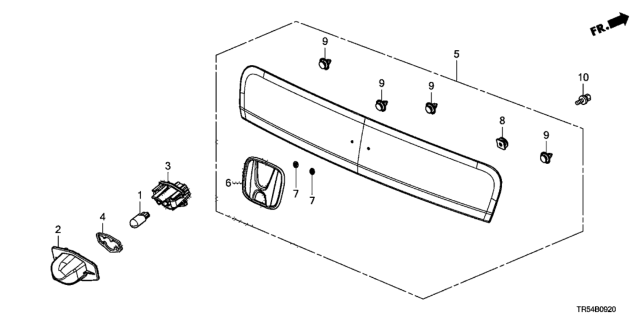2012 Honda Civic 4 Door GX (NAVIGATION) KA 5AT License Light Diagram
