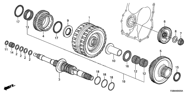 2012 Honda Civic Gear, Mainshaft Fifth Diagram for 23481-RZ2-000