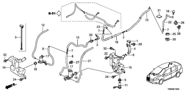 2011 Honda Insight Tube (1060MM) Diagram for 76856-TM8-003