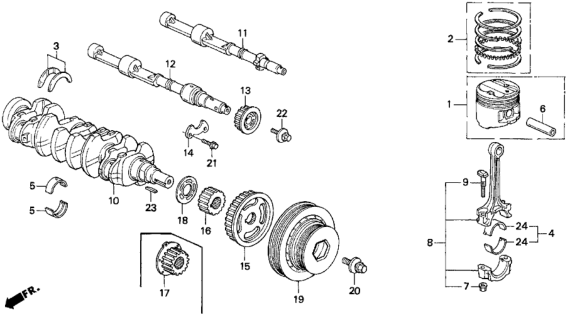 1996 Honda Prelude 2 Door SIVTEC KA 5MT Crankshaft - Piston Diagram