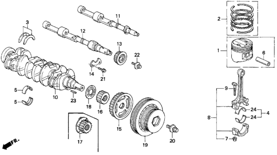 1993 Honda Prelude Crankshaft - Piston Diagram