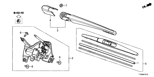 2019 Honda HR-V Rear Wiper Diagram