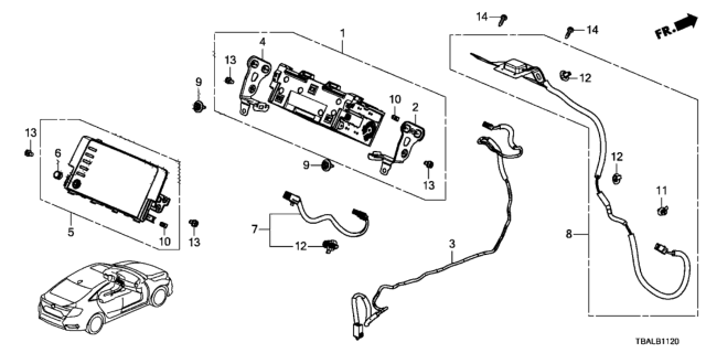 2020 Honda Civic Navigation System - GPS Antenna Diagram