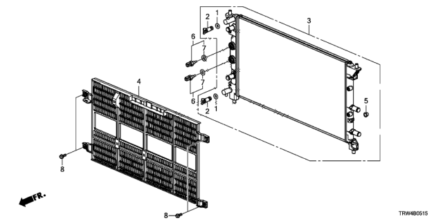 2021 Honda Clarity Plug-In Hybrid Radiator Second Core Diagram