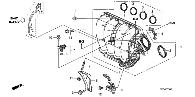 2009 Honda Accord Intake Manifold (L4) Diagram