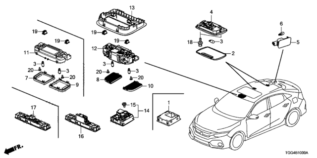 2018 Honda Civic Base Diagram for 34404-T2A-A01