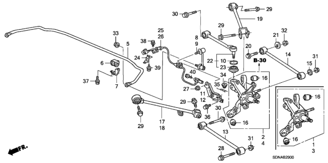 2007 Honda Accord Rear Lower Arm Diagram