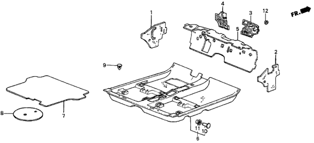 1987 Honda Prelude Insulator, L. Cowl Side Diagram for 64845-SB0-010