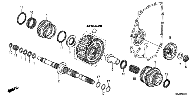 2011 Honda Element AT Mainshaft Diagram