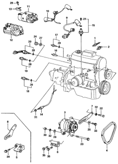 1983 Honda Civic Clamp E, Engine Wire Harness Diagram for 32745-PA6-700