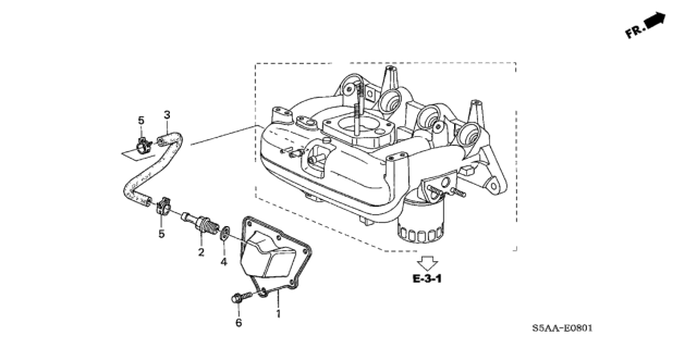 2004 Honda Civic 4 Door GX KA CVT Breather Cover Diagram