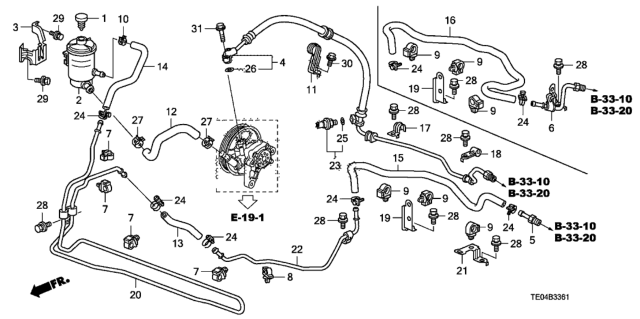 2009 Honda Accord Hose, Power Steering Feed Diagram for 53713-TE1-A04