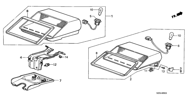 1987 Honda Accord Light Assy., High Mount Stop *R53L* (PALMY RED) Diagram for 34270-SE3-A03ZC