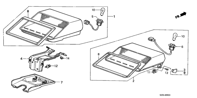 1987 Honda Accord Bracket, High Mount Stop Light Diagram for 34275-SE0-A01