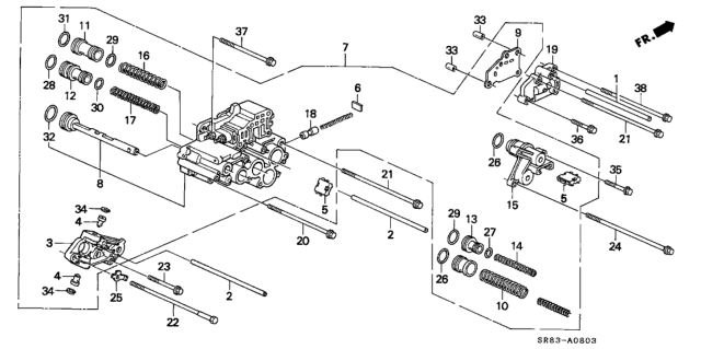 1995 Honda Civic AT Servo Body Diagram